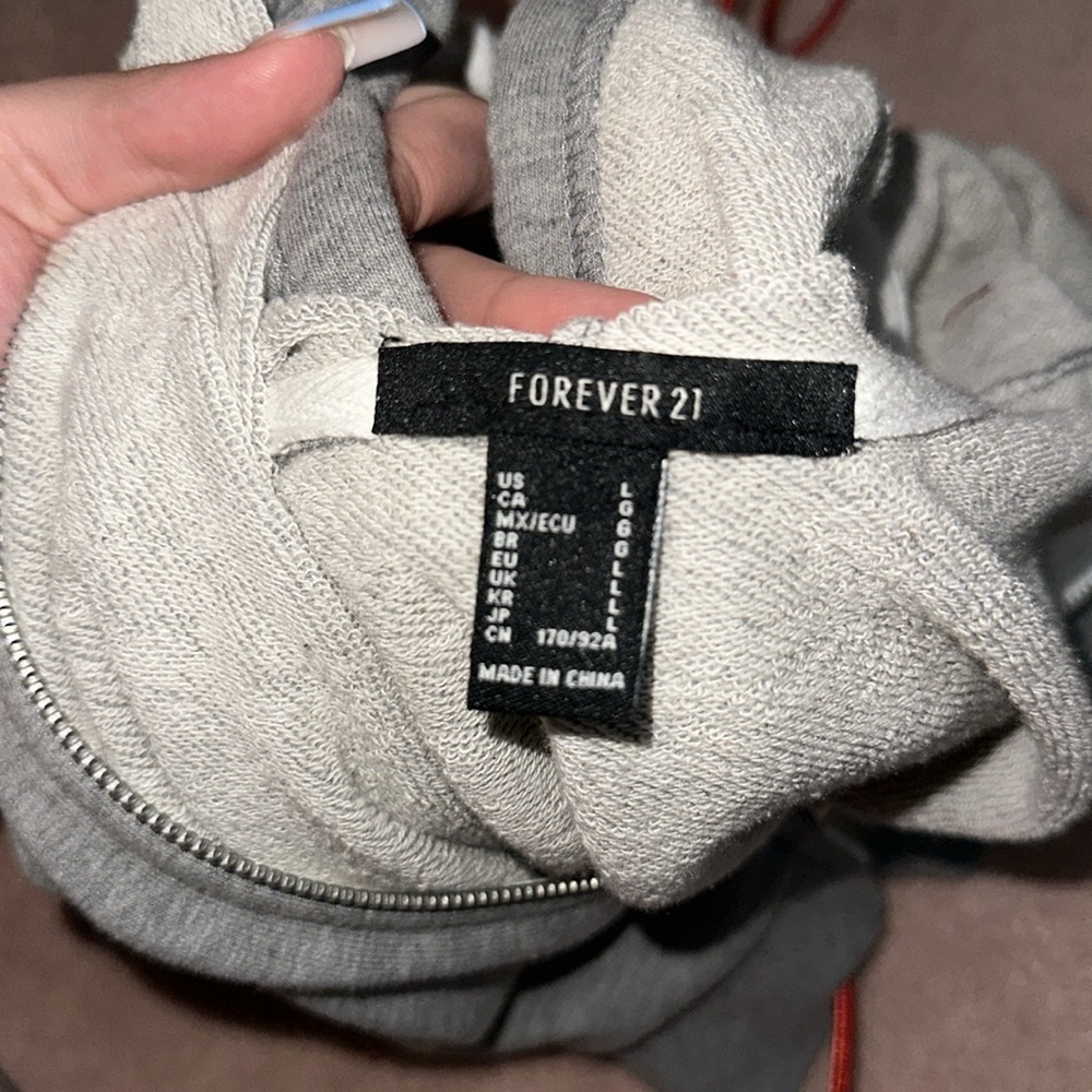 Forever 21 Grey Zip Up Hoodie - Picture 5 of 5